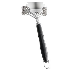 Grill Brush and Scraper, BBQ Brush for Outdoor Grills, Stainless Steel Woven Wire, Bristle Free Barbecue Brushes for Porcelain, Charcoal