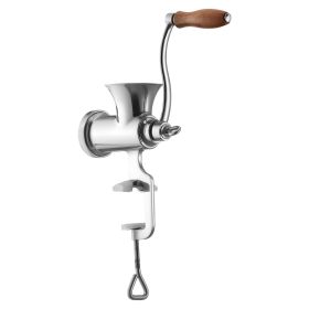 Manual Meat Grinder, 304 Stainless Steel Hand Crank Meat Mincer with Steel Table Clamp, Sausage Stuffer with 2 Cutting Plates & 4 Sausage Tubes