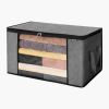 60L Large Storage Bags, 6 Pack Clothes Storage Bin, Foldable Closet Organizers Containers with Handle, Nov-woven Fabric Storage Bag for Clothing
