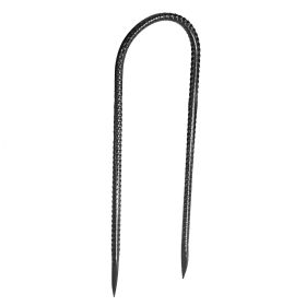 Rebar Stakes, 12-Inch, Heavy-Duty 0.32 in Diameter U Shape, Galvanized Steel Ground Anchors with Chisel Point End & Rust-Resistant Coating