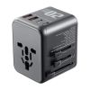 Universal Travel Adapter, 5-in-1, International European Power Adapter with 2 USB-C, 2 USB-A Ports, 1 AC Outlet, 4 Different Plugs