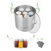 21 QT Canning Pot with Rack and Lid, Stainless Steel Waterbath Canner with Dual Handle and Glass Lid, Compatible with All Cooktops: Induction, Gas