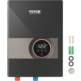 Instant Water Heater, 8kw On Demand Electric Tankless Water Boiler, Digital Temperature Display & Easy Installation & 24-Hour Water Supply