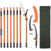 Manual Pole Saw, 7.3-27 ft Extendable Tree Pruner, Sharp Steel Blade and Scissors High Branches Trimming