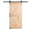 Barn Door and Hardware Kit, 42" x 84" Wood Sliding Barn Door, Smoothly and Quietly, Barn Door Kit with 8-in-1 Floor Guide and Door Handle
