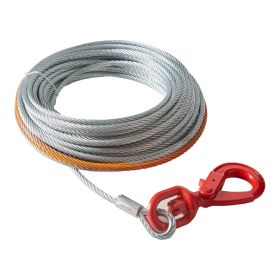 Galvanized Steel Winch Cable, 3/8 Inch x 100 Feet 15,200 lbs Breaking Strength, Wire Winch Rope with Swivel Hook, Towing Cable Heavy Duty