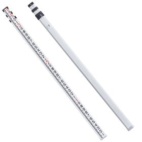 Aluminum Grade Rod, 9-Feet/8ths 3 Sections Telescopic Measuring Rod, Double-Sided Scale 1/8in Leveling Rod Stick