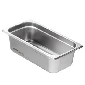 6 Pack Hotel Pans, 1/3 Size Anti-Jam Steam Pan, 0.8mm Thick Stainless Steel Restaurant Steam Table Pan, 4-Inch Deep Commercial Table Pan
