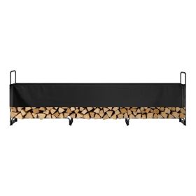 Firewood Rack with Waterproof Cover, 150 x 14 x 46 in Outdoor Firewood Holder, 660lb Weight Capacity, 1/2 Cord Log Holder, Half-Covered
