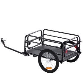 Bike Cargo Trailer, 160 lbs Load Capacity, Heavy-Duty Bicycle Wagon Cart, Foldable Compact Storage & Quick Release with Universal Hitch, 16" Wheels