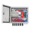 PV Combiner Box, 6 String, Solar Combiner Box with 10A Rated Current Fuse 63A Circuit Breaker Lightning Arrester and Solar Connector