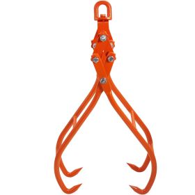 Timber Claw Hook, 28 inch 4 Claw Log Grapple for Logging Tongs, Swivel Steel Log Lifting Tongs