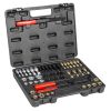 49-Piece Thread Chaser Set, UNC UNF and Metric Thread Restorer Tool, Rethreading Tool Kit with 22 Taps 24 Dies 3 Thread Files Storage Case