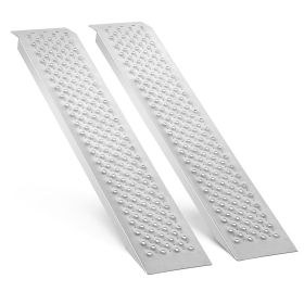 Portable Loading Ramps, 2 Pcs 47.2 x 8.5 in, Durable Aluminum Shed Ramp Set with Anti-Slip Holes, Compact Design and Easy Storage