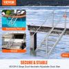 Dock Ladder, 43''-51'' Adjustable Height, 500 lbs Load Capacity, Aluminum Alloy 6 Steps Pontoon Boat Ladder with Dual Handrails & Nonslip Mat