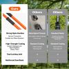 Manual Pole Saw, 7.3-27 ft Extendable Tree Pruner, Sharp Steel Blade and Scissors High Branches Trimming