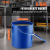 Fryer Grease Bucket, 6 Gal Oil Disposal Caddy Carbon Steel Fryer Oil Bucket with Rust-Proof Coating, Oil Transport Container with Lid, Lock Clips