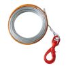 Galvanized Steel Winch Cable, 3/8 Inch x 100 Feet 15,200 lbs Breaking Strength, Wire Winch Rope with Swivel Hook, Towing Cable Heavy Duty