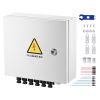 PV Combiner Box, 6 String, Solar Combiner Box with 10A Rated Current Fuse 63A Circuit Breaker Lightning Arrester and Solar Connector