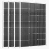 4PCS 100W Monocrystalline Solar Panels, 23% High-Efficiency Mono PV Module with Stable MC4 Output & Aluminum Frame