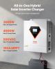 Hybrid Solar Inverter, 3000W, All in One Pure Sine Wave Power Inverter Charger, 24V DC to 110/120V AC, with Built-in 100A MPPT Solar Controller