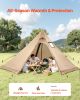 Hot Tent for 4 Persons, Portable Winter Tipi Tent with Stove Jack, Waterproof Canvas Camping Tents