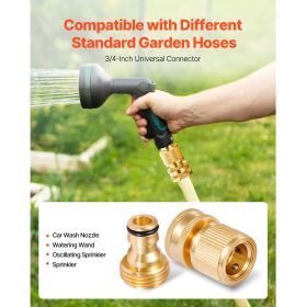Garden Hose Quick Connect, 3/4 inch Male & Female, 200 PSI Heavy Duty Solid Brass Quick Connector, 2 Sets Garden Hose Fitting