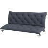 Outdoor Bench Cushion Tufted 3-Seater for Swing Chair Patio Sofa Dark Gray