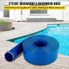 Discharge Hose, 2" x 105', PVC Fabric Lay Flat Hose, Heavy Duty Backwash Drain Hose with Clamps, Weather-proof & Burst-proof