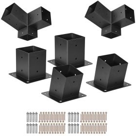 Pergola Kit, 4x4 Inch 3-Way Slanted Brackets for 3.5x3.5 Inch Wood Beams in Actual Size
