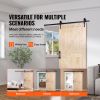 Barn Door and Hardware Kit, 42" x 84" Wood Sliding Barn Door, Smoothly and Quietly, Barn Door Kit with 8-in-1 Floor Guide and Door Handle