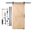 Barn Door and Hardware Kit, 42" x 84" Wood Sliding Barn Door, Smoothly and Quietly, Barn Door Kit with 8-in-1 Floor Guide and Door Handle