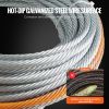 Galvanized Steel Winch Cable, 3/8 Inch x 100 Feet 15,200 lbs Breaking Strength, Wire Winch Rope with Swivel Hook, Towing Cable Heavy Duty