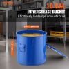 Fryer Grease Bucket, 10 Gal Oil Disposal Caddy Carbon Steel Fryer Oil Bucket with Rust-Proof Coating, Oil Transport Container with Lid, Lock Clips