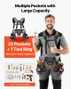 Tool Belt, 22 Pockets Tool Pouch with Suspenders for Men, Heavy Duty Adjustable Utility Belt Bag Suspenders for Electrician, Carpenter, Construction