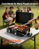 Gas Griddle, 2 Burner Tabletop Griddle, 22 inch Portable Griddles Propane with Lid, Oil Drain Hole & Oil Collection Tray