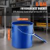 Fryer Grease Bucket, 6 Gal Oil Disposal Caddy Carbon Steel Fryer Oil Bucket with Rust-Proof Coating, Oil Transport Container with Lid, Lock Clips