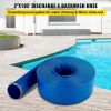 Discharge Hose, 2" x 105', PVC Fabric Lay Flat Hose, Heavy Duty Backwash Drain Hose with Clamps, Weather-proof & Burst-proof