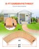 Wooden Garden Pathway, 8 ft x 17 in, Non-Slip Curved Garden Walkway, Roll Out Cedar Outdoor Walkway Path with Wire Rope Connection
