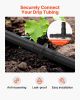 Drip Irrigation Fittings Kit for 1/4" Tubing, 300 Pcs Drip Irrigation System Parts, Tees, Straight Barb, 4 Way Coupling, Elbows, End Plug