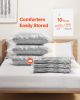 Vacuum Storage Bags, 10 Jumbo Space Saver Vacuum Seal Bags, Compression Airtight Space Bags, Zipper Sealer Bags for Clothes, Bedding, Blanket, Pillows