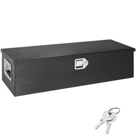 Heavy Duty Aluminum Truck Bed Tool Box, Diamond Plate Tool Box with Side Handle and Lock Keys, Storage Tool Box Chest Box Organizer for Pickup