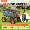 Garden Cart, Durable Poly Dump Cart with Simple Assembly Steel Frame, Versatile Dump Wagon with Dual-Function Handle