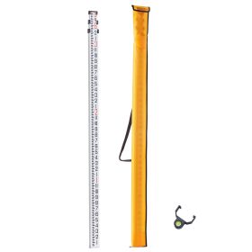 Aluminum Grade Rod, 9-Feet/8ths 3 Sections Telescopic Measuring Rod, Double-Sided Scale 1/8in Leveling Rod Stick