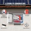 PV Combiner Box, 6 String, Solar Combiner Box with 10A Rated Current Fuse 63A Circuit Breaker Lightning Arrester and Solar Connector