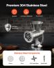 Manual Meat Grinder, 304 Stainless Steel Hand Crank Meat Mincer with Steel Table Clamp, Sausage Stuffer with 2 Cutting Plates & 4 Sausage Tubes
