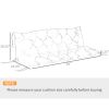 Outdoor Bench Cushion Tufted 3-Seater for Swing Chair Patio Sofa Dark Gray
