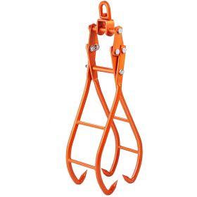Timber Claw Hook, 28 inch 4 Claw Log Grapple for Logging Tongs, Swivel Steel Log Lifting Tongs