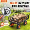 Garden Cart, Sturdy Metal Construction with Simple Assembly, Versatile Dump Cart with Dual-Function Handle, Heavy-Duty Garden Wagon