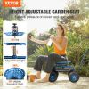 Garden Cart Rolling Workseat with Wheels, Gardening Stool for Planting, 360 Degree Swivel Seat, Wagon Scooter with Steering Handle & Utility Tool Tray